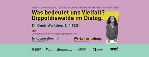 Vielfalt im Dialog Banner Comicworkshop