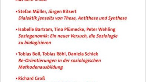 Zeitschrift Soziologie 01/2024 der Deutschen Gesellschaft für Soziologie