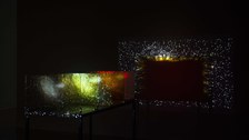 The Color Out of Space, 2015 5 colored glass filters, steel base, HD video, color, sound; 36 min  Installation view at MIT List Visual Arts Center, 2015