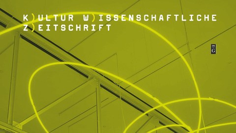 Titelblatt der Kulturwissenschaftlichen Zeitschrift, weiß mit einem grünen Strich und dem Titel in schwarzer Schrift