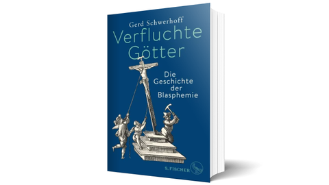 Cover des Buches Verfluchte Götter von Gerd Schwerhoff, blauer EInband