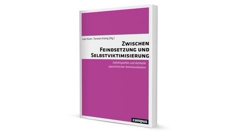 Zwischen Feindsetzung und Selbstviktimisierung Buchcover Ausschnitt, Pink mit weiß, schwarze Schrift