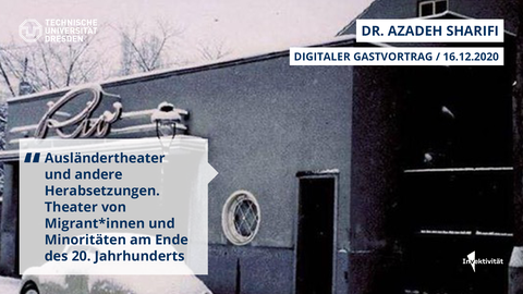 Share Pic zum Vortrag von Azadeh Sharifi, Bild von einem Auto vor einem Gebäude, ca. 60er Jahre