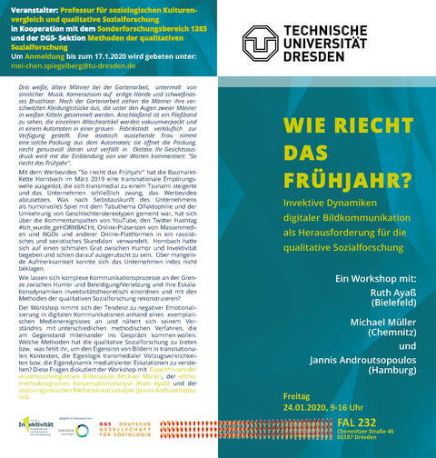 Flyer zum Workshop, weiß und grün, nur text