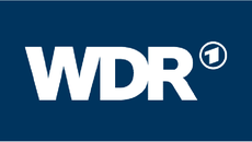 Logo des WDR, weiß auf blau