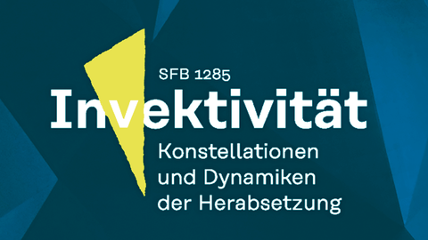 Logo des SFB 1285, grüner Hintergrund, gelbes Dreieck, weiße Schrift