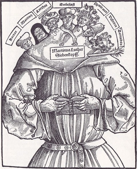 Bild von Luther mit 7 Köpfen
