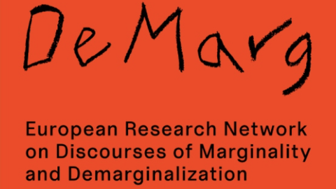 Logo auf orangenem Hintergrund