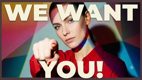 Schriftzug "We want you!"