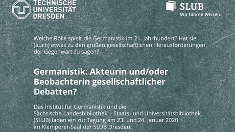 Plakat politische Germanistik