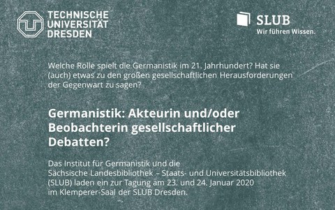 Plakat politische Germanistik