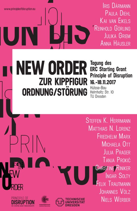Plakat zur Ankündigung der ERC-Abschlusstagung "New Order" vom 16. bis 18. November 2017