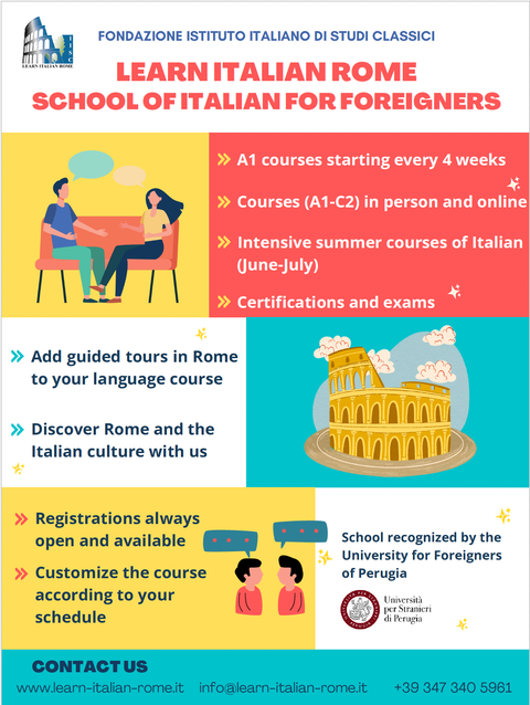 Das Bild zeigt Informationen zum Sprachkurs an der Fondazione Instituto Italiano di Studi Classici.