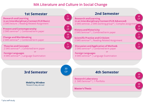Aufbau und Struktur des Masterstudiengangs Literatur und Kultur im gesellschaftlichen Wandel
