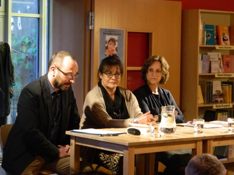 Foto während der Lesung von Maïssa Bey am 14.09.17 im Literaturhaus Villa Augustin Dresden