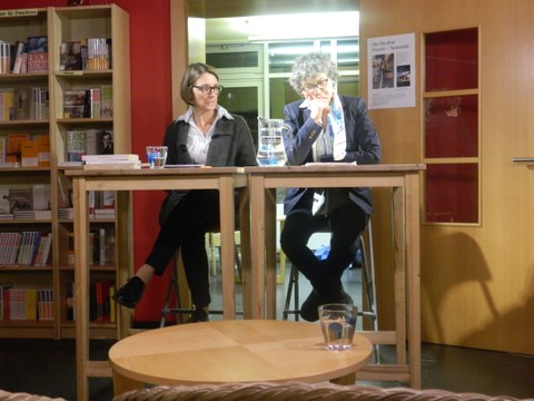 Foto während der Lesung von Cécile Wajsbrot am 13.11.18 im Literaturhaus Villa Augustin Dresden
