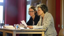 Foto 2 anlässlich der Lesung von Cécile Wajsbrot im Rahmen des Internationalen Colloquiums "Im Dialog der Künste. Neue Perspektiven auf das Werk Cécile Wajsbrots" am 07.06.2019 im Literaturhaus Villa Augustin Dresden.