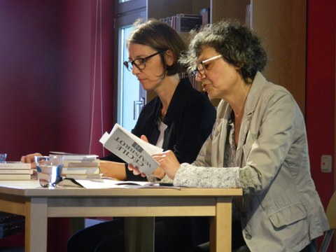 Foto während der Lesung von Cécile Wajsbrot am 07.06.19 im Literaturhaus Villa Augustin Dresden