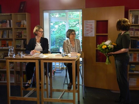 Foto während der Lesung von Cécile Wajsbrot am 07.06.19 im Literaturhaus Villa Augustin Dresden