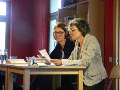 Foto während der Lesung von Cécile Wajsbrot am 07.06.19 im Literaturhaus Villa Augustin Dresden