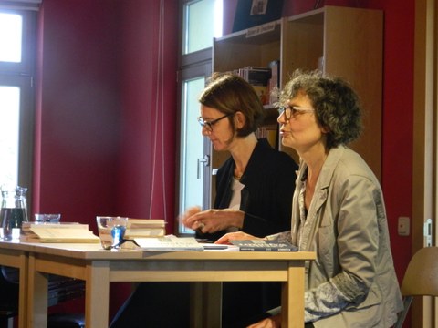 Foto während der Lesung von Cécile Wajsbrot am 07.06.19 im Literaturhaus Villa Augustin Dresden