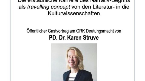Poster on the occasion of the guest lecture by PD Dr. Karen Struve at the DFG Research Training Group “Deutungsmacht...” at the University of Rostock on November 26, 2020.
