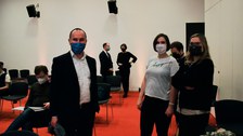 Photo 3 on the occasion of the opening of the exhibition “Kubuni – Comics from Africa” in November 2021 at the Central Library of the Dresden Municipal Libraries.
