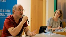 Foto 10 anlässlich der Lesung "Die Flüchtigen" - Alain Damasio und Milena Adam im Gespräch am 15.09.2021 im Goethe-Institut Dresden.