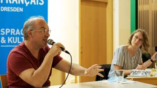 Foto 30 anlässlich der Lesung "Die Flüchtigen" - Alain Damasio und Milena Adam im Gespräch am 15.09.2021 im Goethe-Institut Dresden.