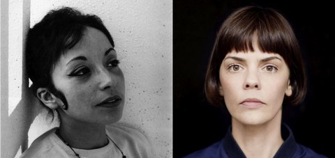 A collage of photos by the author Albertine Sarrazin and the actress Camilla Renschke