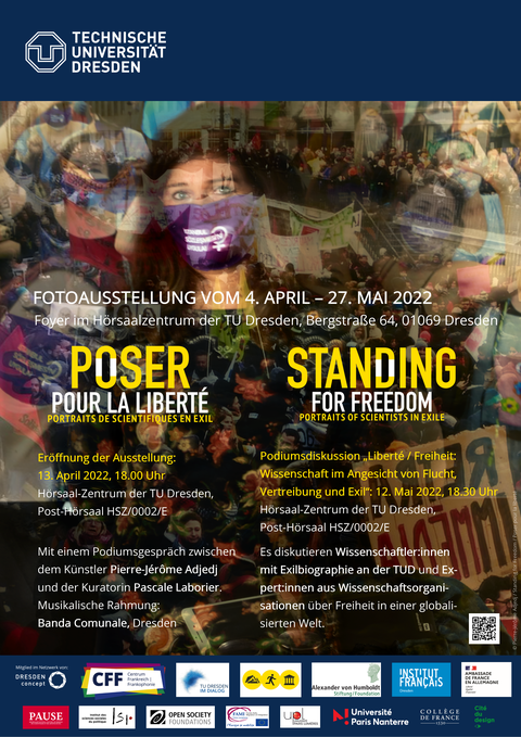 Plakat der Fotoausstellung "Poser pour la liberté / Standing for freedom"