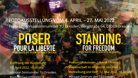 Plakat der Fotoausstellung "Poser pour la liberté / Standing for freedom"