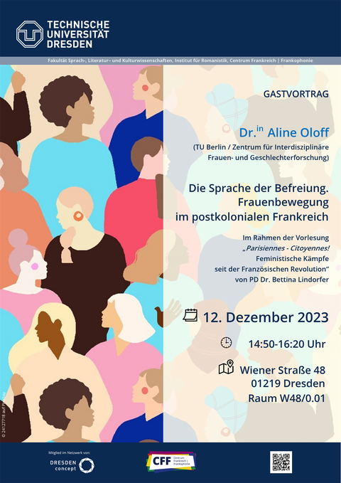 Plakat A4 Vortrag Dr. Aline Oloff am 12.12.2023