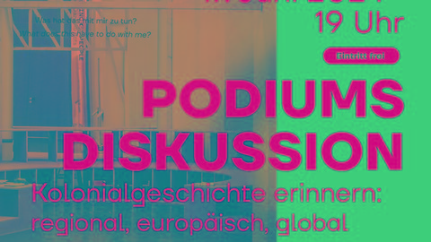 Poster for the international panel discussion “Remembering colonial history: regional, European, global” on June 17, 2024, at the Dresden City Museum