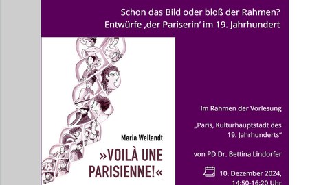 Plakat zur Ankündigung des Vortrags von Dr. Maria Weilandt am 26.11.24