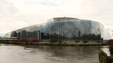 Photo on the occasion of the Romance Studies students' field trip to Strasbourg (France) from October 7–12, 2024; shown here: exterior view of the European Parliament in Strasbourg.