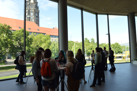 Foto 4 während des Besuchs einer Delegation der Universität Straßburg (Frankreich) in Dresden vom 25. bis 31. Mai 2025, hier anlässlich des Begrüßungsempfangs der Stadt Dresden im Stadtforum.