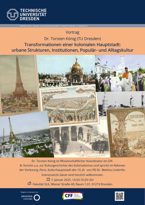 Poster for the lecture by Dr. Torsten König: Transformations of a colonial capital: urban structures, institutions, popular and everyday culture, January 7, 2025.