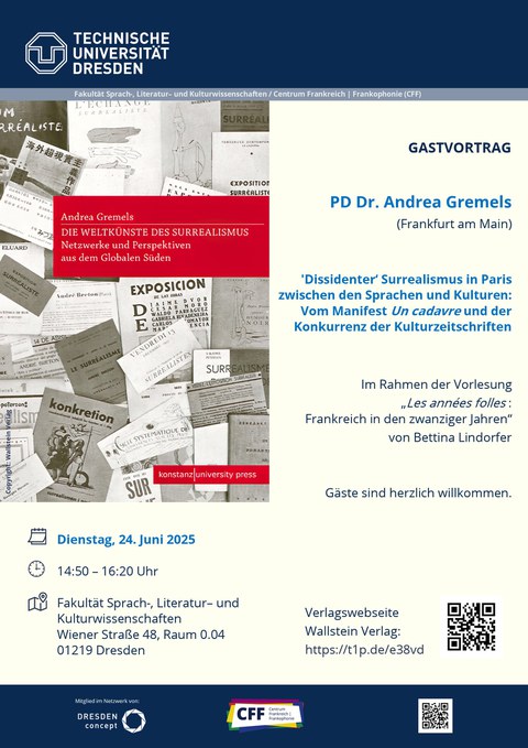 Plakat Gastvortrag PD Dr. Andrea Gremels am 24. Juni 2025