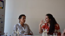 Photo 12 during the reading by Audrée Wilhelmy (Quebec) “Bluthaut” (Blood skin) on June 25, 2025, at the Institut français Dresden.