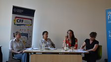 Photo 19 during the reading by Audrée Wilhelmy (Quebec) “Bluthaut” (Blood skin) on June 25, 2025, at the Institut français Dresden.