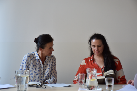 Photo 26 during the reading by Audrée Wilhelmy (Quebec) “Bluthaut” (Blood skin) on June 25, 2025, at the Institut français Dresden.