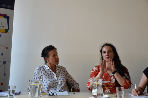 Photo 6 during the reading by Audrée Wilhelmy (Quebec) “Bluthaut” (Blood skin) on June 25, 2025, at the Institut français Dresden.