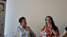 Photo 6 during the reading by Audrée Wilhelmy (Quebec) “Bluthaut” (Blood skin) on June 25, 2025, at the Institut français Dresden.