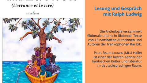 Plakat Lesung Ralph Ludwig Irrschweifen und Lachen. L'errance et le rire am 5. Juni 2025