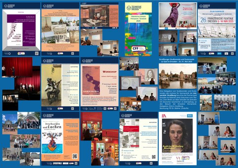 Collage 8 aus Plakaten und Fotos von Veranstaltungen des CFF 2025