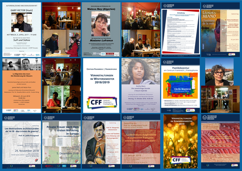 Plakat 1 (Druck) mit Plakaten und Fotos von Veranstaltungen des CFF - ab 2017