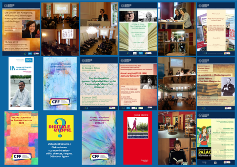 Plakat 2 (Druck) mit Plakaten und Fotos von Veranstaltungen des CFF - ab 2019