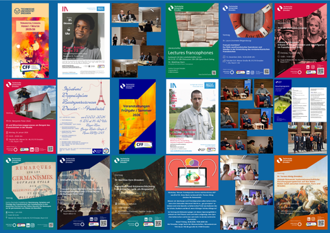 Plakat 9 (Druck) mit Plakaten und Fotos von Veranstaltungen des CFF - ab Herbst/Winter 2025/26