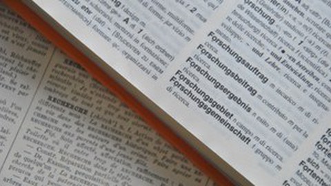 Foto mit Lexikoneinträgen zum Thema Forschung